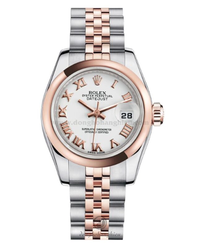 Rolex Datejust-Silver-Dial-Steel-and-Pink-Gold-Oyster-Ladies-Watch-179161-0071,-26mm